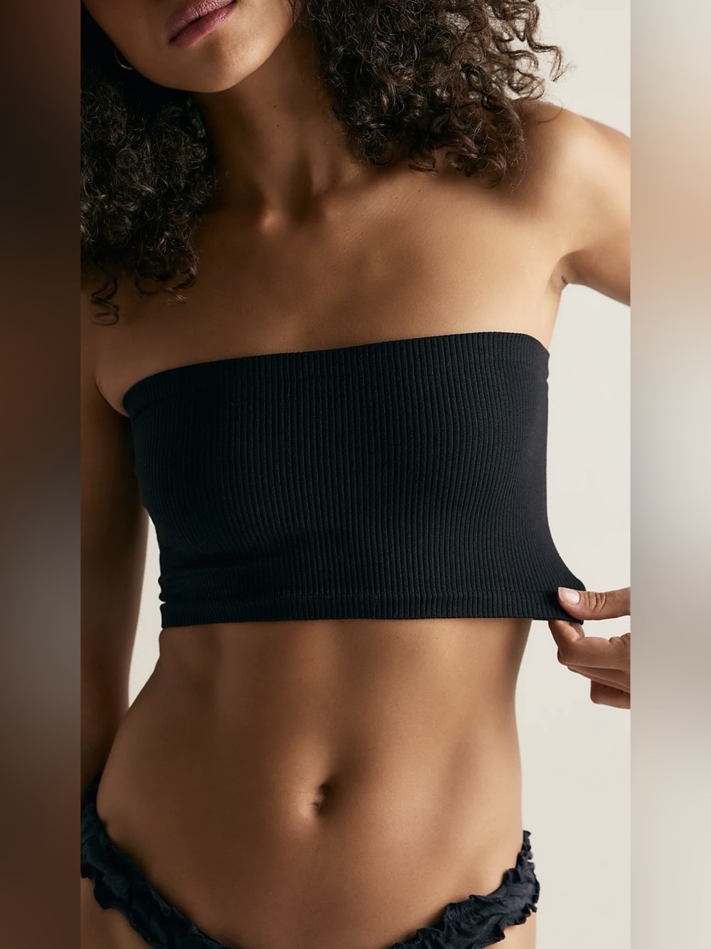 Free People Intimates, Adrienne Bandeau Top in Black; NWT, Sz. XS/S